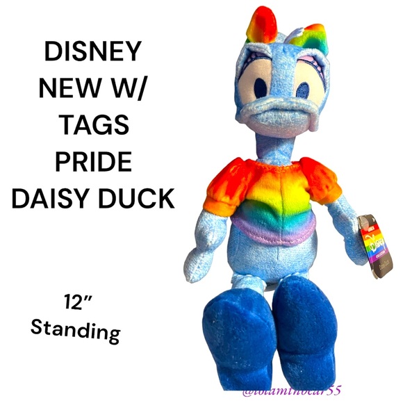 NEW WITH TAGS DISNEY DAISY DUCK RAINBOW 🌈 COLLECTION- GLITTER SPARKLE FUR - Picture 7 of 15
